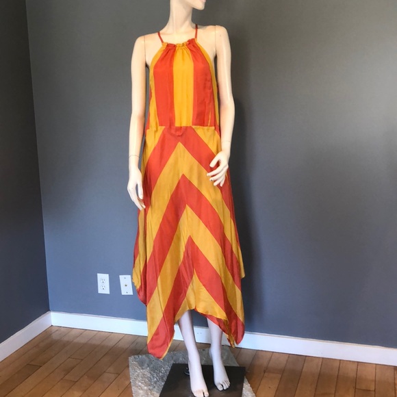 NWOt APiece Apart Silk Maxi Halter Dress Sz 4 - Picture 2 of 13